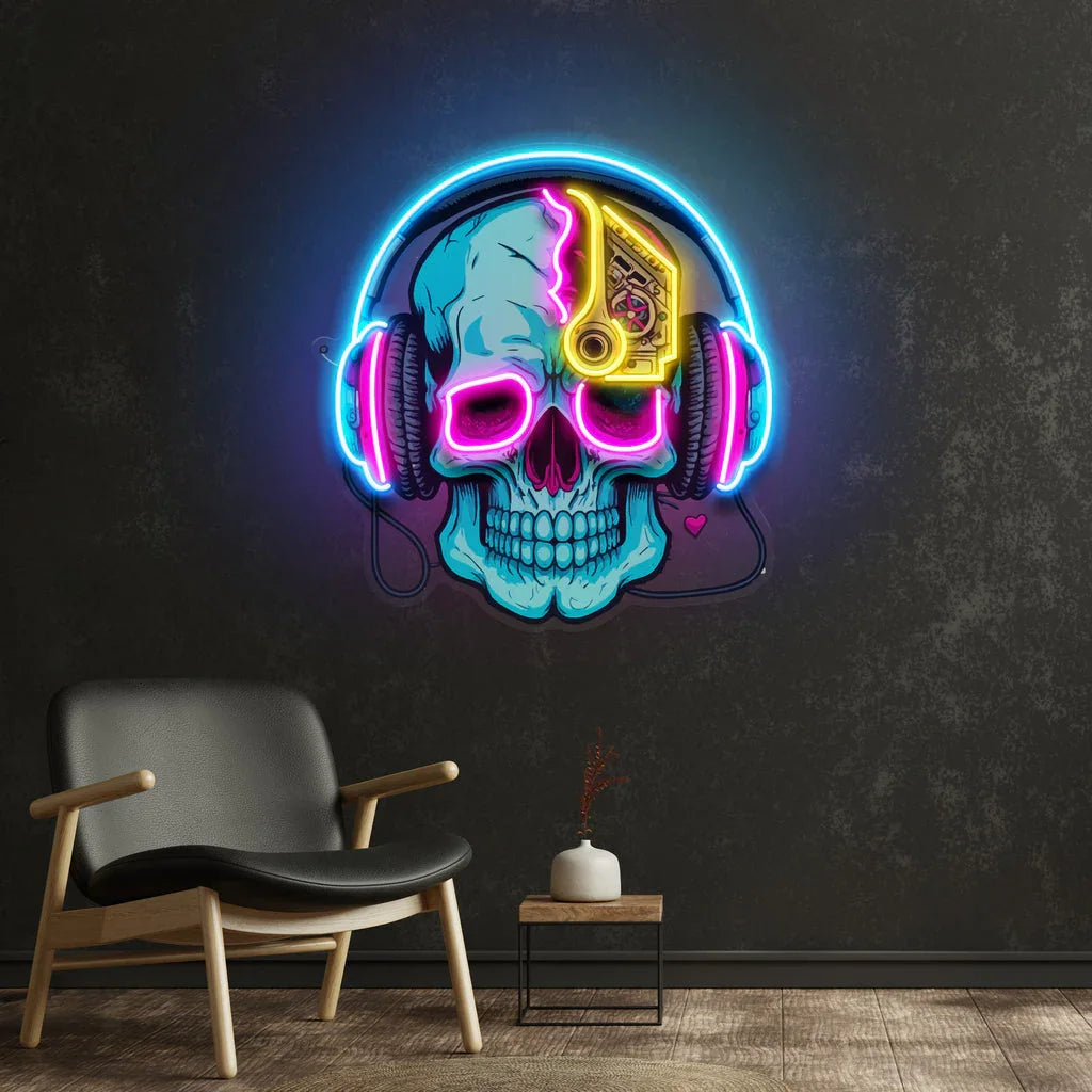Custom Skull LED Neon Night Light – Personalized Skull Sign For Bedroom, Living Room, Game Room, Bar, and Unique Gifts