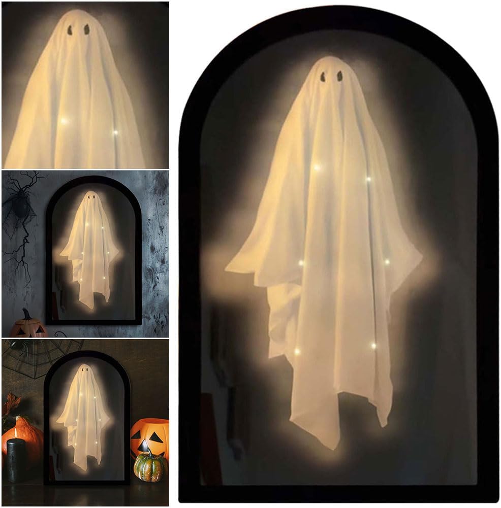 Halloween Ghost Mirror Decoration – Scary Hologram Wall Mirror with Spooky Projection for Haunted Room Atmosphere and Terrifying Party Displays