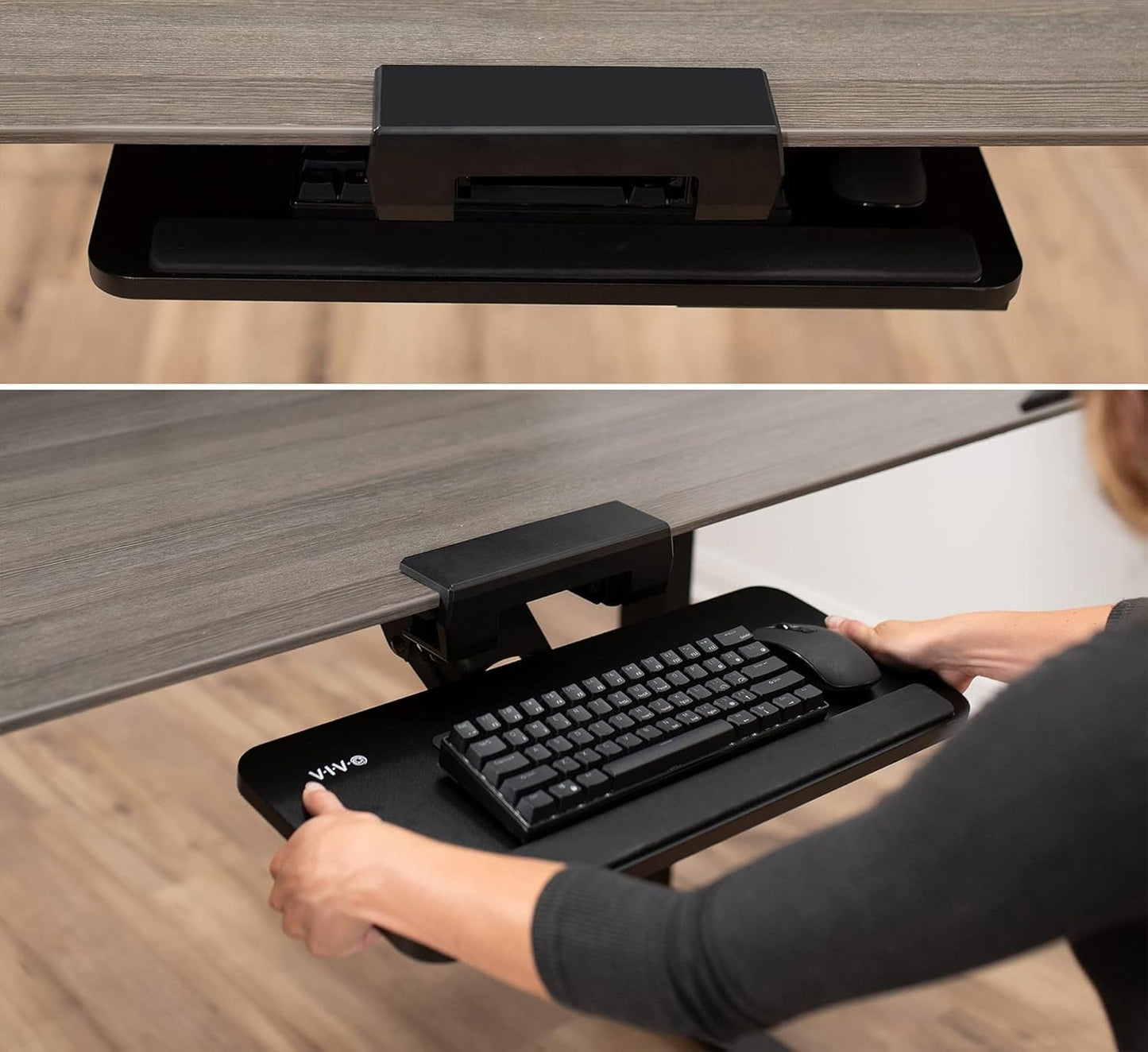 Adjustable Keyboard Tray – Slide-Out Under-Desk Holder with Height & Angle Control for Comfort Typing at Home & Office