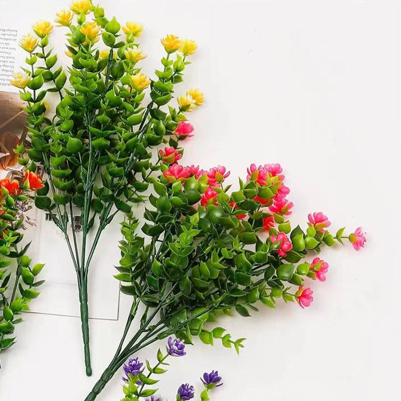 Artificial Flower Bundle – UV Resistant Faux Shrubs for Outdoor Garden & Wedding Decoration