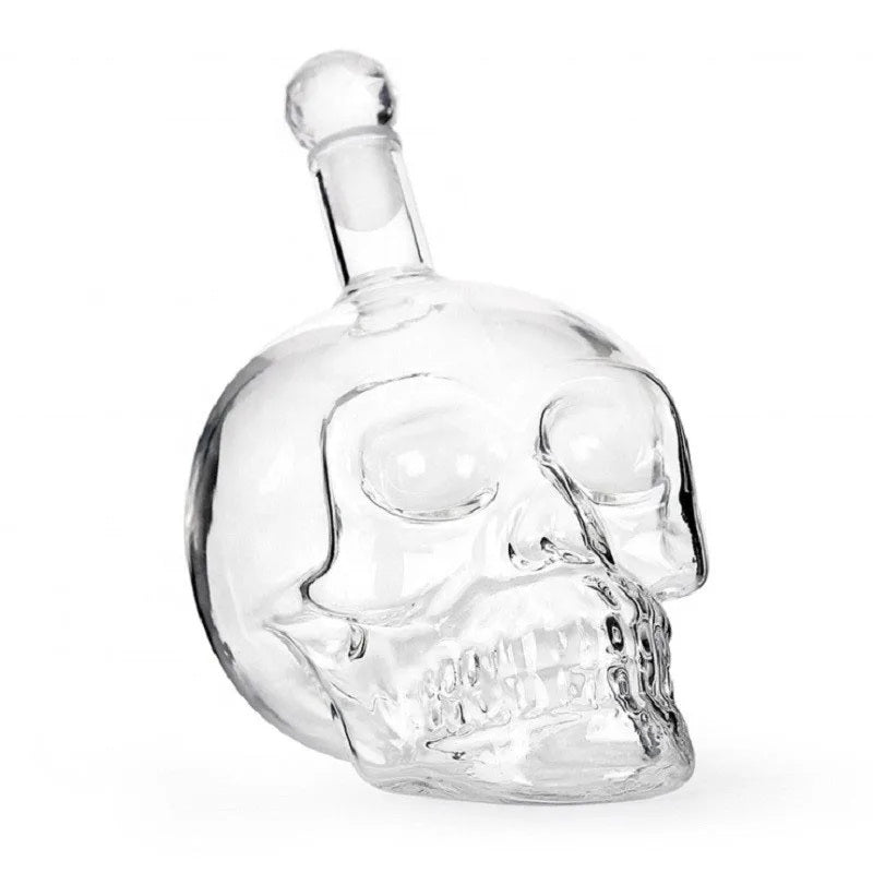 Crystal Skull Head Decanter – Gothic-Inspired Wine & Whiskey Glass Bottle for Spirits Display, Bar Décor, or Unique Gift Statement