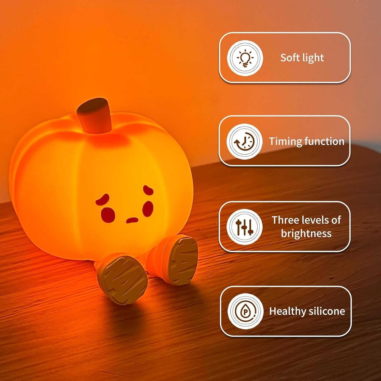 Halloween Pumpkin Night Light - Cute, Multi-functional Pumpkin Lamp
