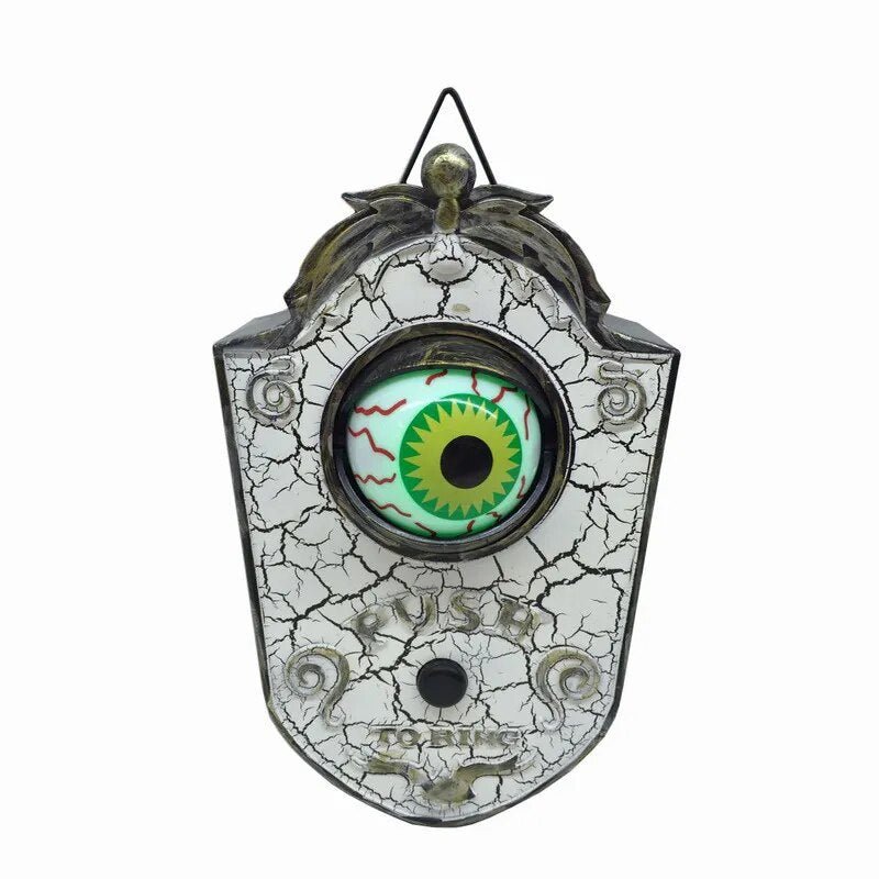 Animated Eyeball Doorbell with Spooky Sounds - Halloween Haunted House Decoration