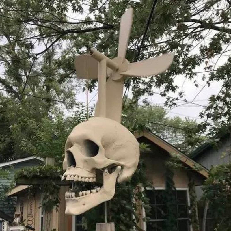Skull Windmill - Halloween Skull Whirligig Wind Spinner Outdoor Decoration - Gear Elevation
