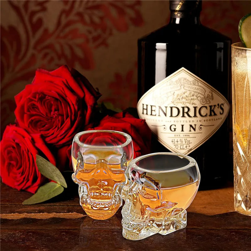 Crystal Skull Head Decanter – Gothic-Inspired Wine & Whiskey Glass Bottle for Spirits Display, Bar Décor, or Unique Gift Statement