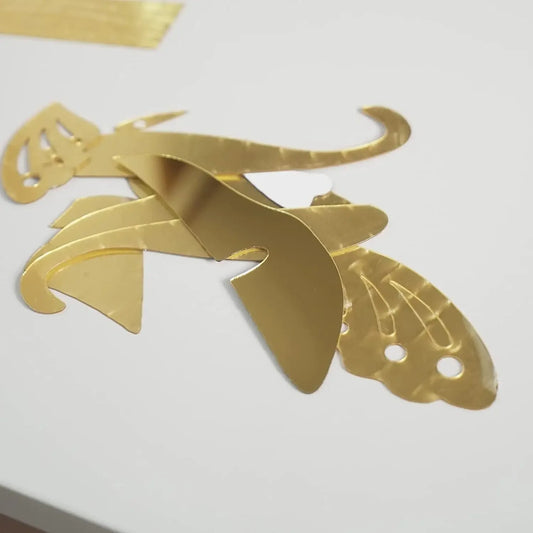 Butterfly Lily Mirror Wall Sticker – 3D DIY Floral Mural Decal for Bedroom, TV Background, and Elegant Living Room Décor Charm