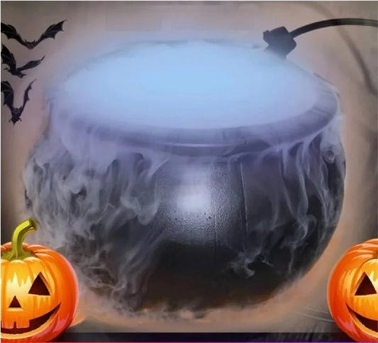 Halloween Witch Cauldron Fog Machine – LED Smoke Fogger And Water Fountain Prop For Spooky DIY Haunted House And Party Ambience