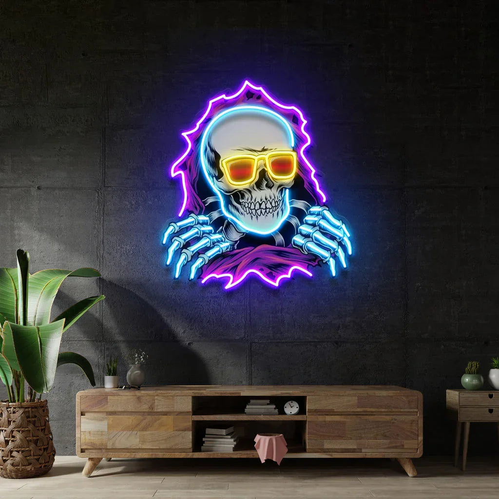 Custom Skull LED Neon Night Light – Personalized Skull Sign For Bedroom, Living Room, Game Room, Bar, and Unique Gifts