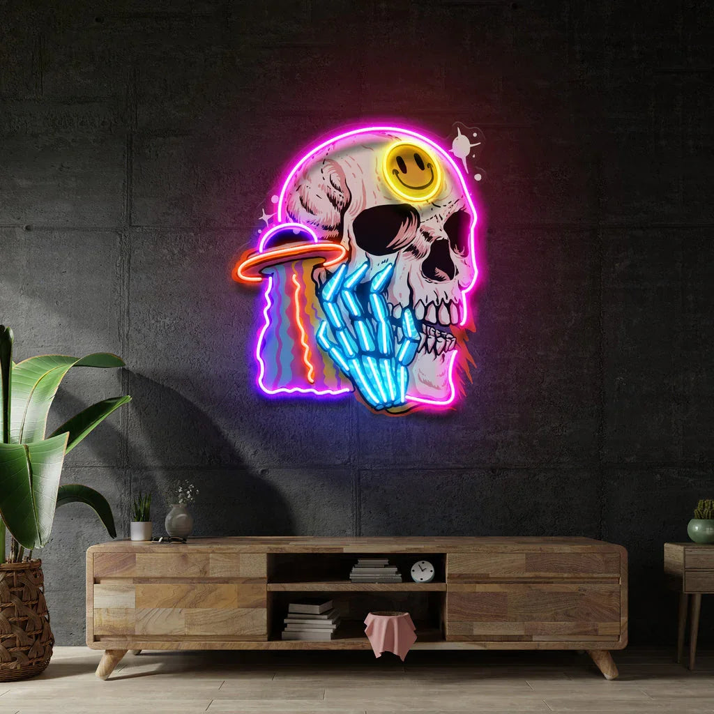 Custom Skull LED Neon Night Light – Personalized Skull Sign For Bedroom, Living Room, Game Room, Bar, and Unique Gifts