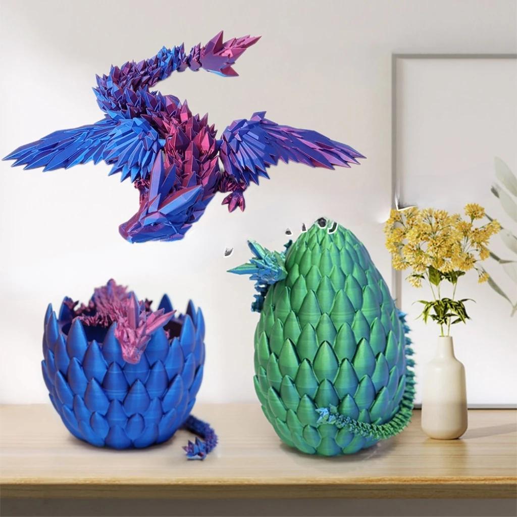 Printed Easter Crystal Dragon Egg – 3D Egg Toy for Enchanting Desktop Ornament, Easter Sculpture, and Magical Gift for Kids