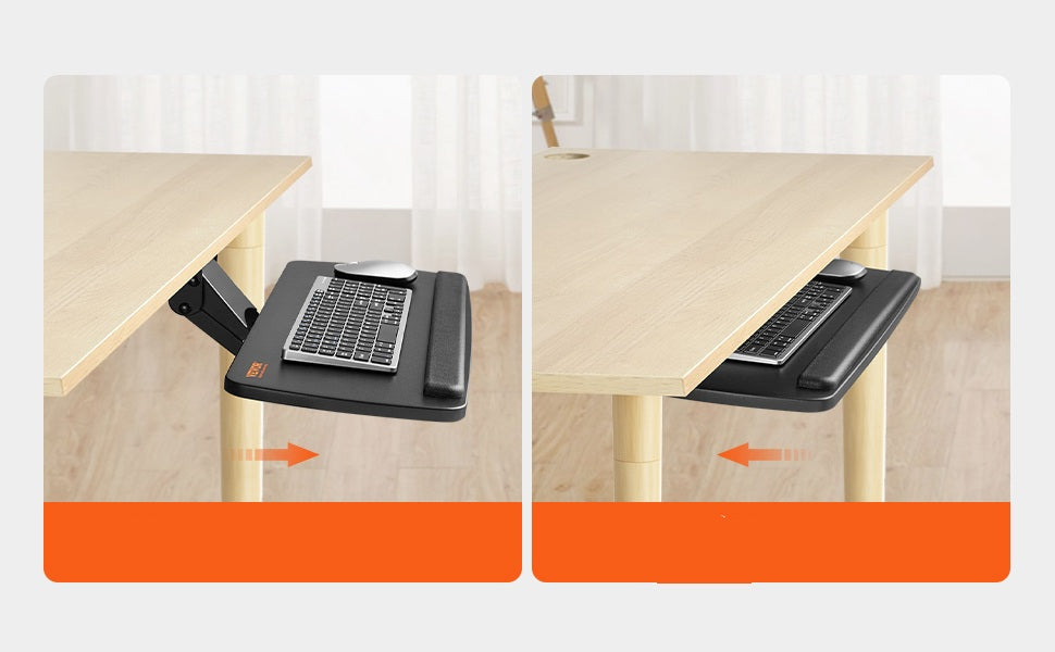 Adjustable Keyboard Tray – Slide-Out Under-Desk Holder with Height & Angle Control for Comfort Typing at Home & Office