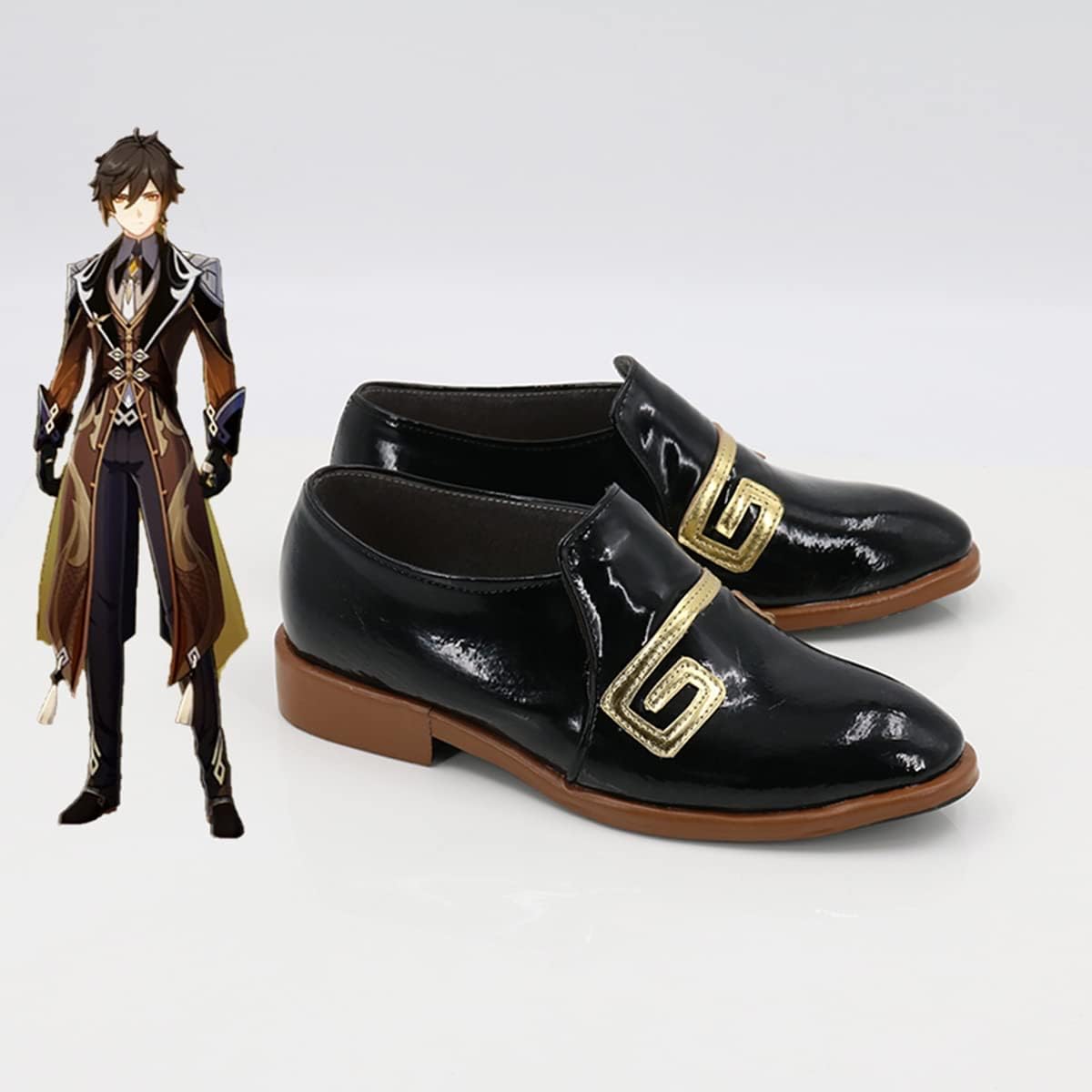 Cosplay Shoes Comic Game for Con Halloween Party – Fulujiacos Morax Geo Daddy Anime Comic Game Shoes Prop for Halloween Roleplay
