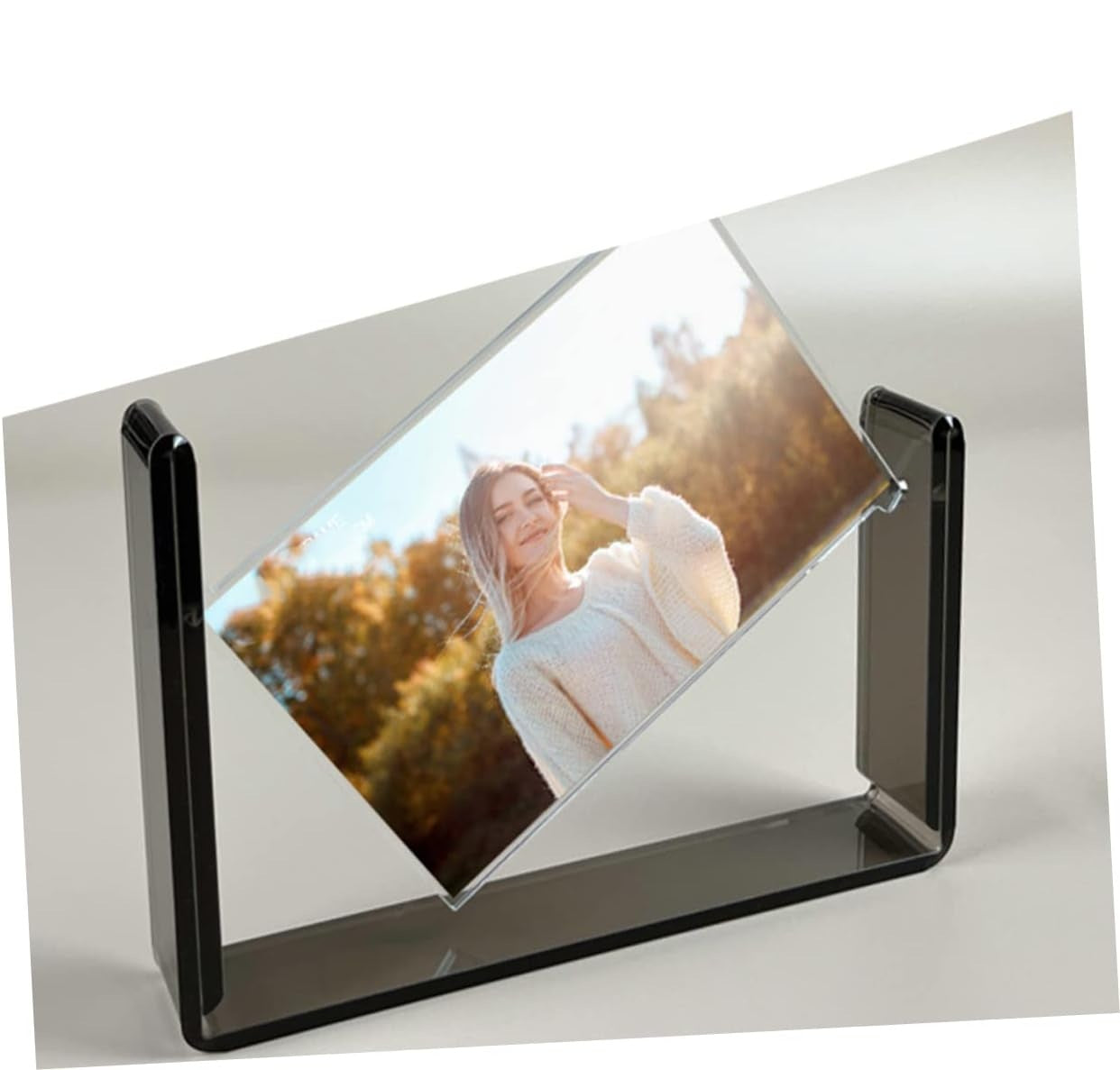 Double-sided Rotating Acrylic Photo Frame – 6-inch Transparent HD Display for Weddings, Home Decor, Capturing Memories with Elegant Wedding and Anniversary Love