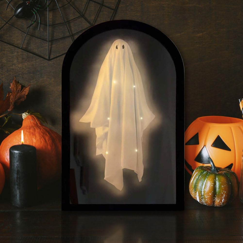 Halloween Ghost Mirror Decoration – Scary Hologram Wall Mirror with Spooky Projection for Haunted Room Atmosphere and Terrifying Party Displays