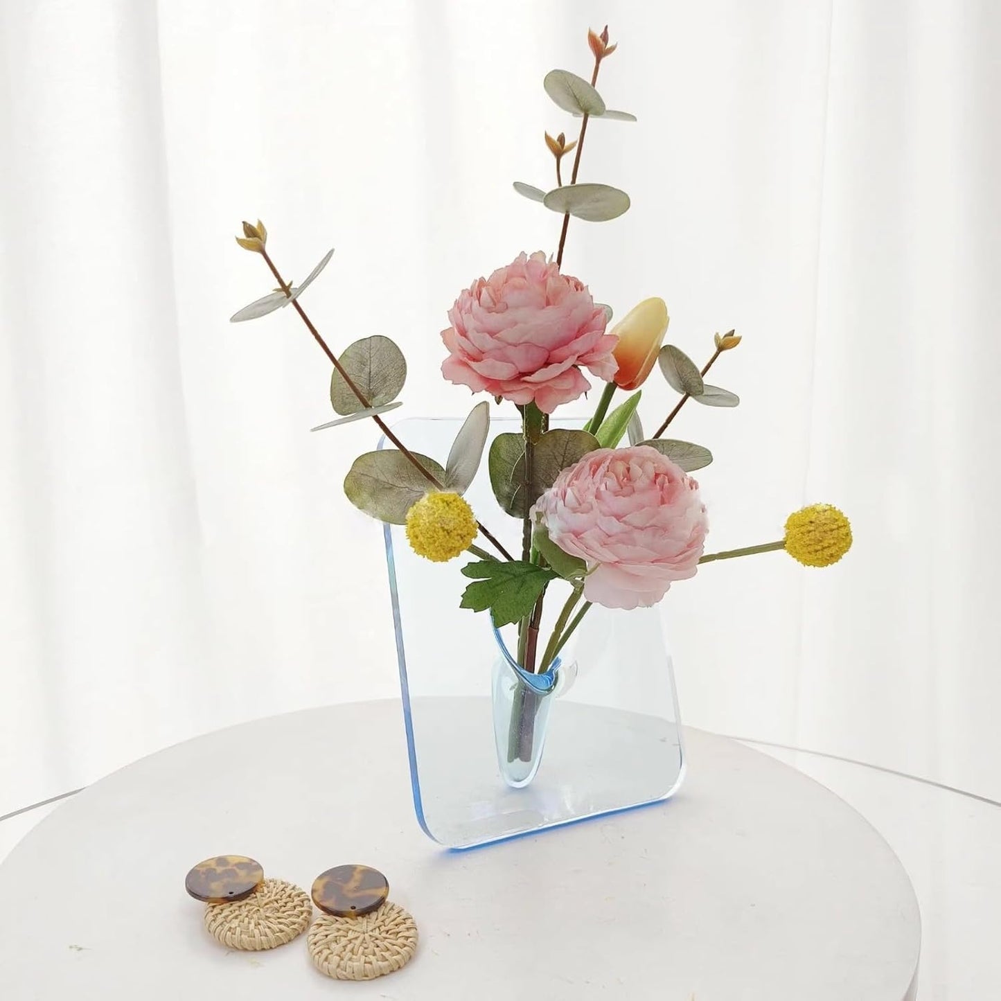 Acrylic Photo Frame Flower Vase – Transparent 20×15cm Hydroponic Decor Piece for Artistic Displays & Home Arrangements