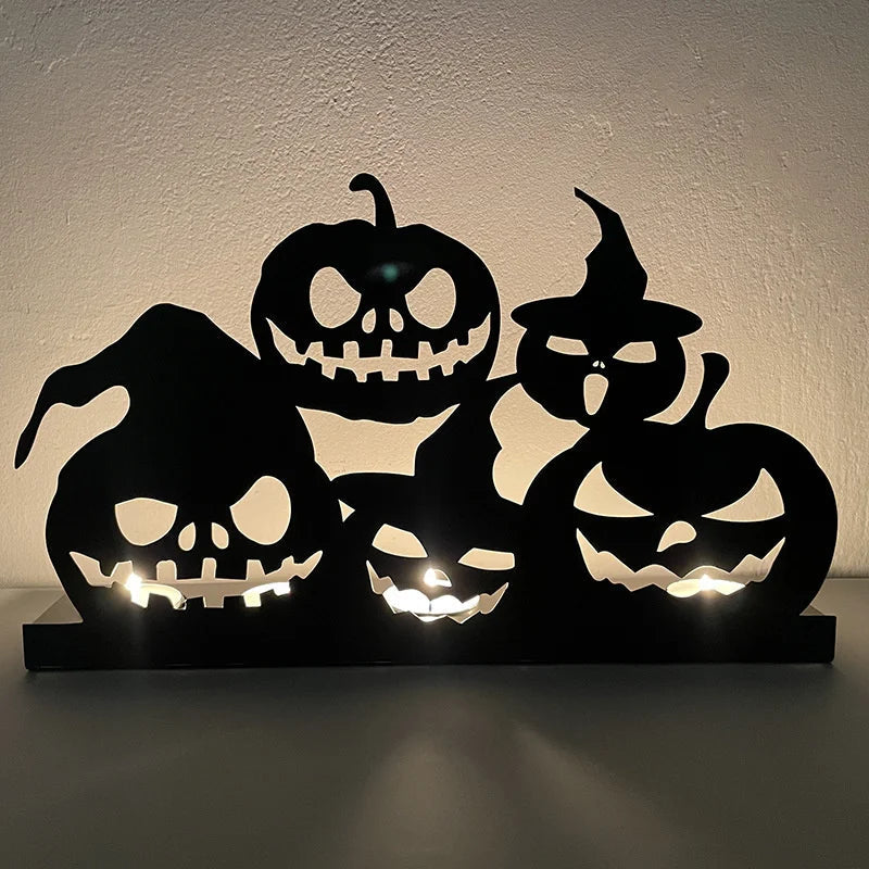 Halloween Gothic Candle Holder – Black Metal Candelabra for Spooky Ambience, Party Table Centerpiece, and Haunted Home Decoration