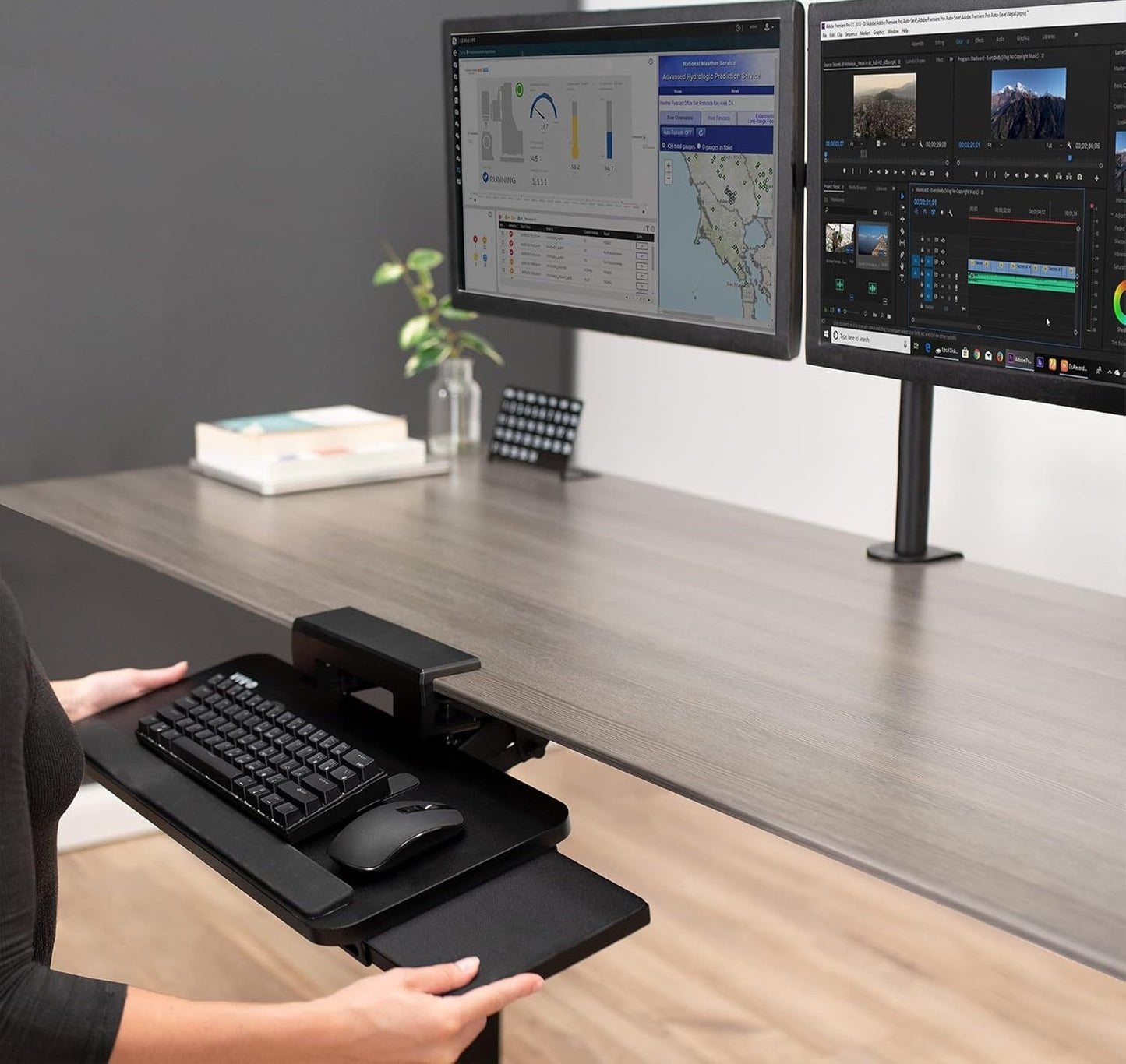 Adjustable Keyboard Tray – Slide-Out Under-Desk Holder with Height & Angle Control for Comfort Typing at Home & Office