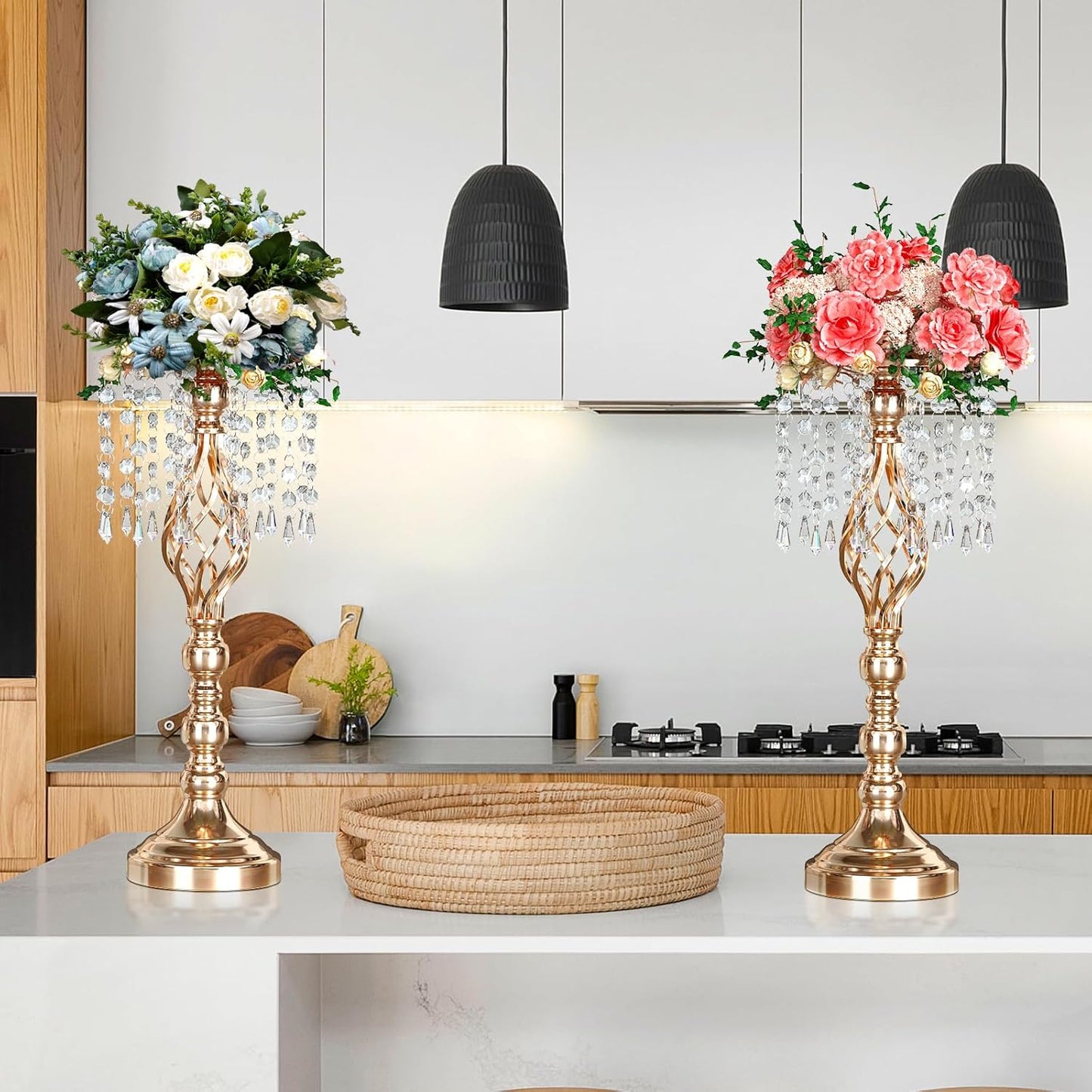 Wrought Iron Metal Stand & Tealight Candle Holder – Versatile Centerpiece for Weddings, Home Decor, Parties, and Holiday Tables