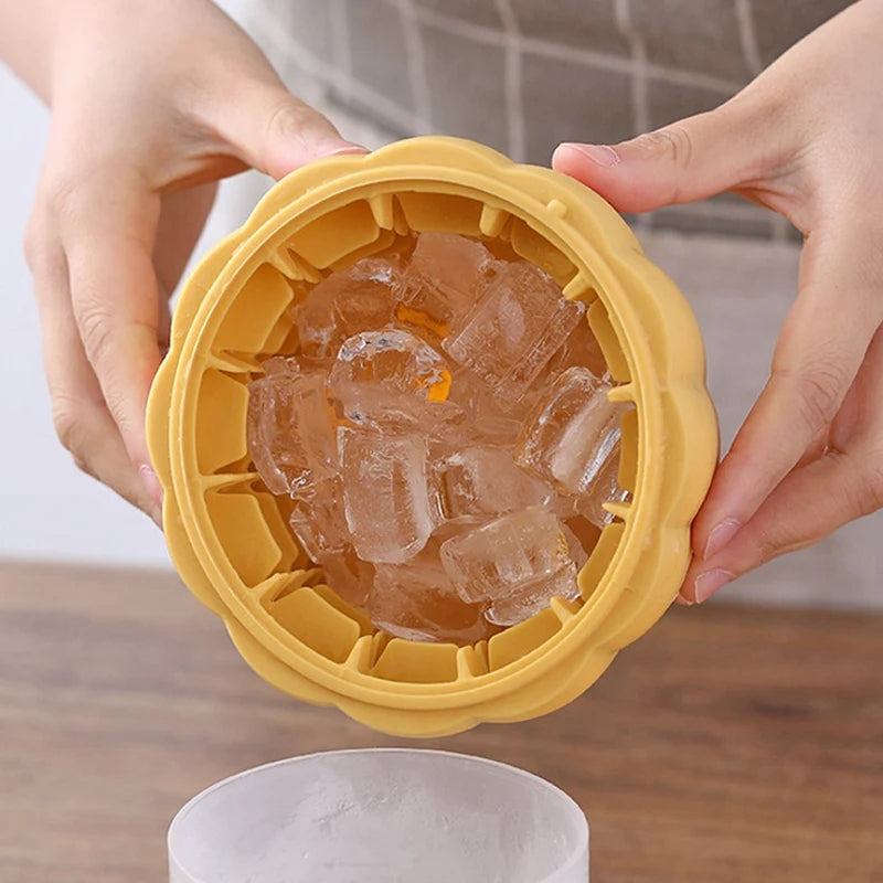 Double Layer Pumpkin Ice Bucket – Silicone Cube Tray and Lid for Party Drink Cooling, Liquor Chiller, and Halloween Decor