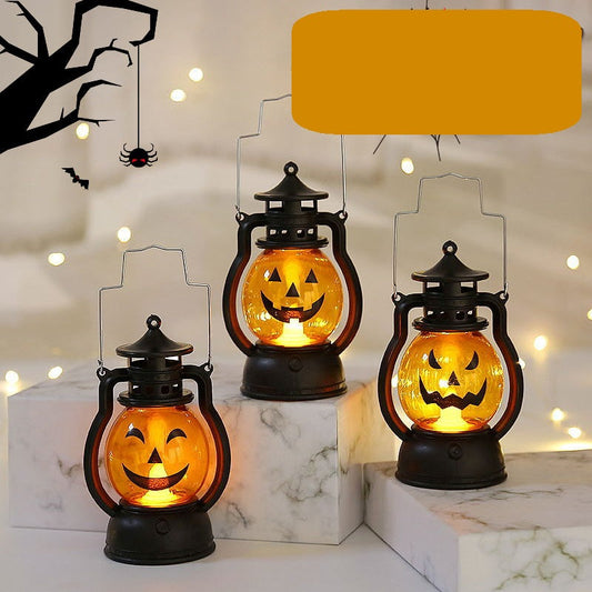 Halloween Pumpkin Lantern Lights – Handheld LED Kerosene-Style Lamps for Cosplay, Garden, Patio, Camping, and Home Halloween Decorations