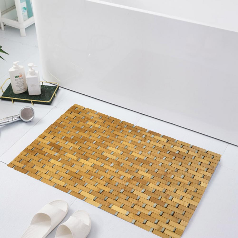 Foldable Bamboo Bath Mat – Anti-Slip Natural Wooden Spa Rug for Bathrooms, Showers, and Home Wellness Spaces