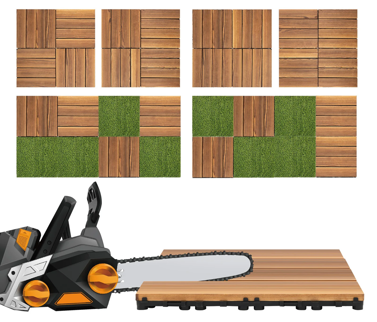 Interlocking Wood Flooring Tiles – 36-Pack 30x30cm DIY Floor Renovation System for Indoor/Outdoor Areas, Easy Click-Lock, Durable, Stylish Deck or Patio Upgrade