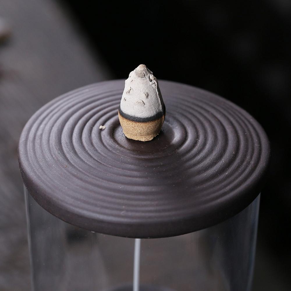 Handmade Ceramic Backflow Incense Burner – Waterfall Smoke Effect Feng Shui Holder for Living Room Aromatherapy