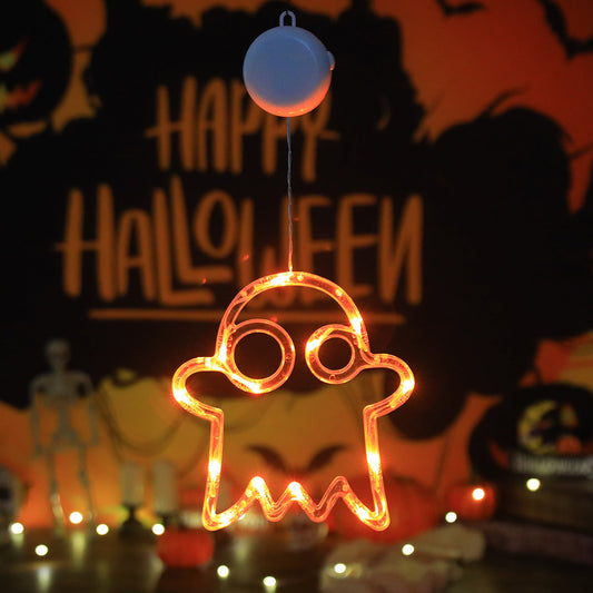 Halloween LED Hanging Lights – Battery-Powered Spooky Bat and Ghost Eye Ornaments for Festive Room, Living Room, and Party Decorations