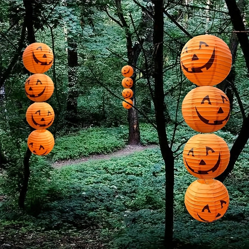 Halloween Pumpkin Paper Lanterns – Jack O’ Lantern Hanging Decor for Indoor and Outdoor Halloween Party Decorations
