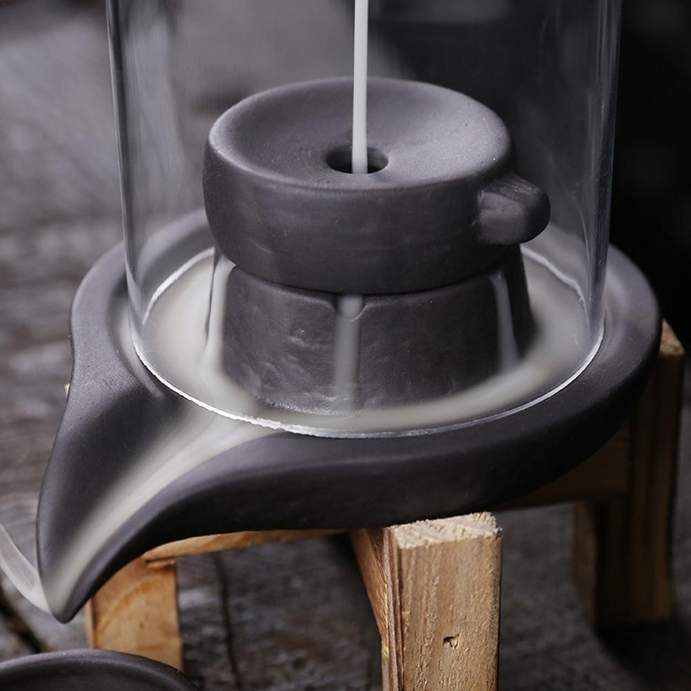 Handmade Ceramic Backflow Incense Burner – Waterfall Smoke Effect Feng Shui Holder for Living Room Aromatherapy