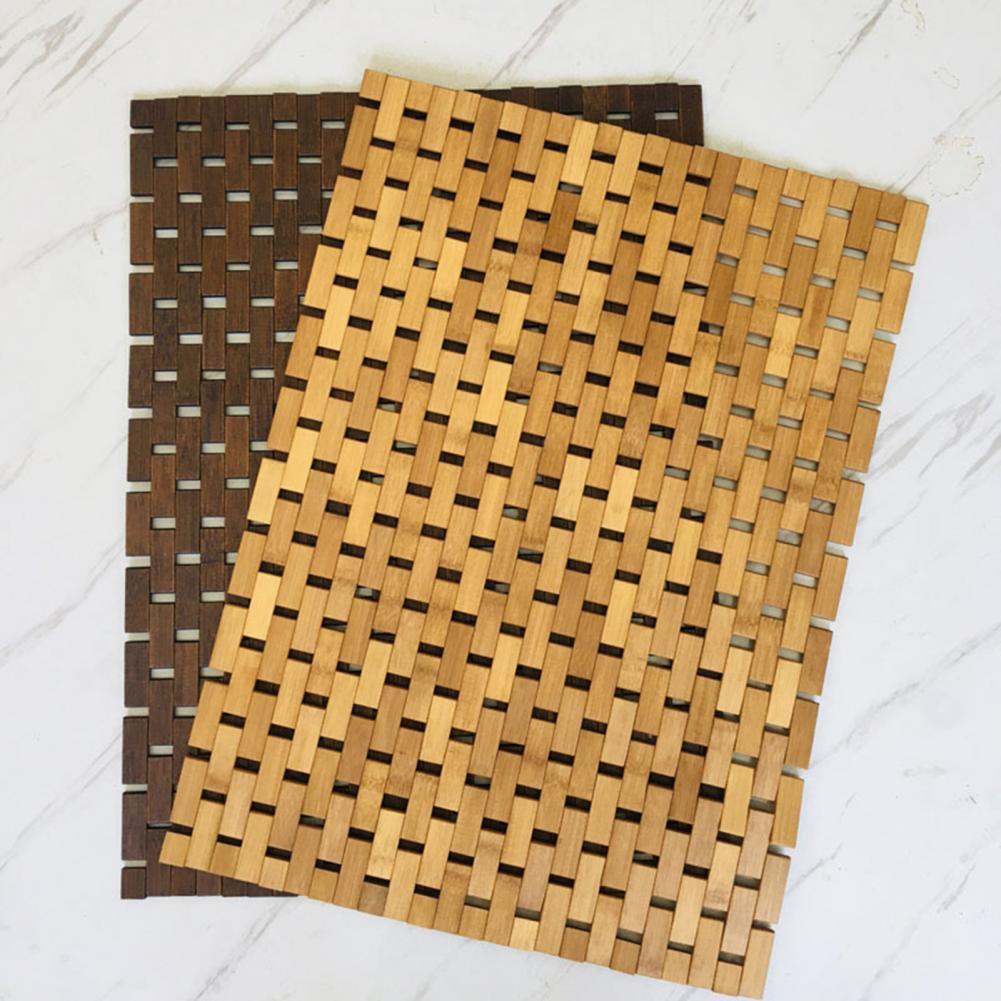 Foldable Bamboo Bath Mat – Anti-Slip Natural Wooden Spa Rug for Bathrooms, Showers, and Home Wellness Spaces