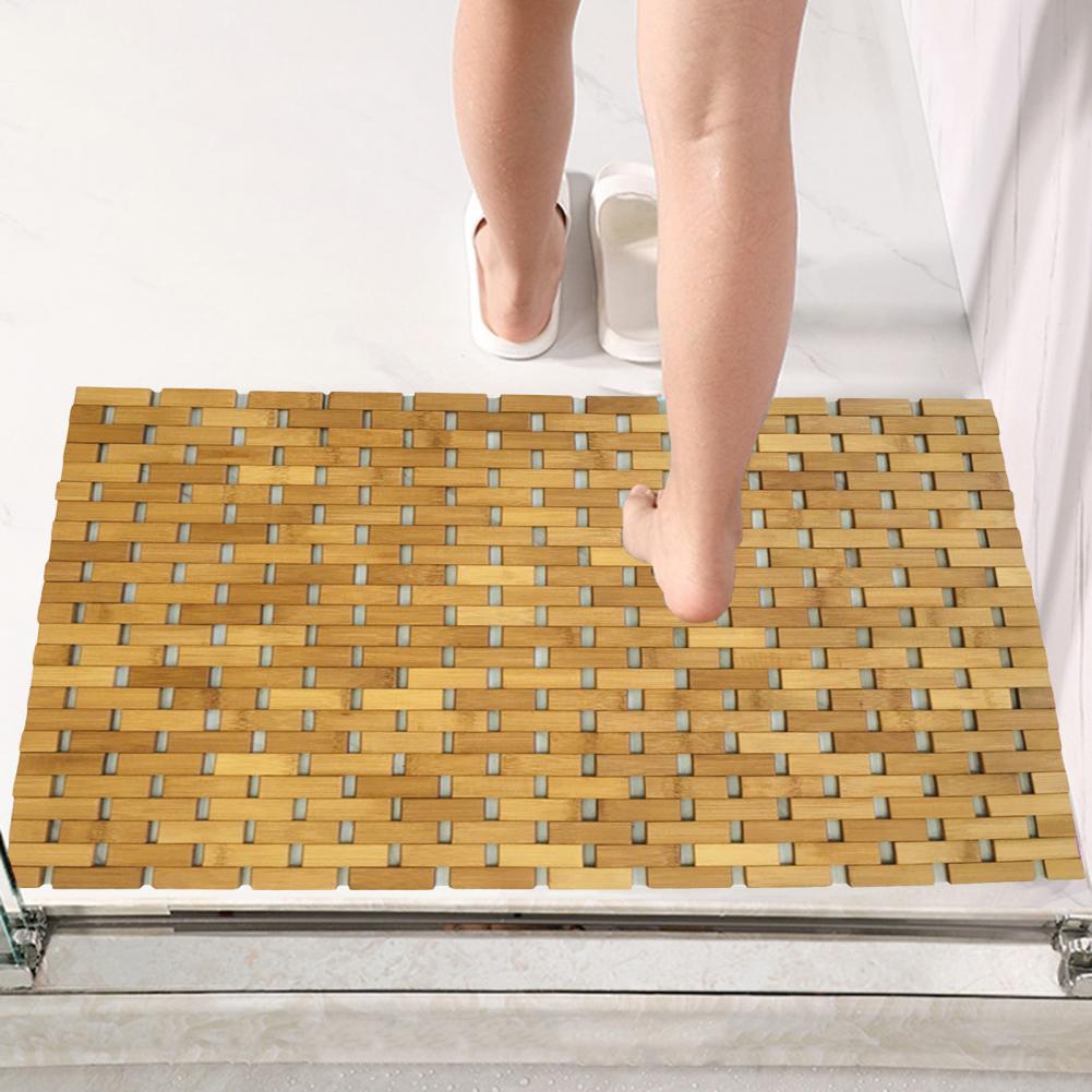 Foldable Bamboo Bath Mat – Anti-Slip Natural Wooden Spa Rug for Bathrooms, Showers, and Home Wellness Spaces