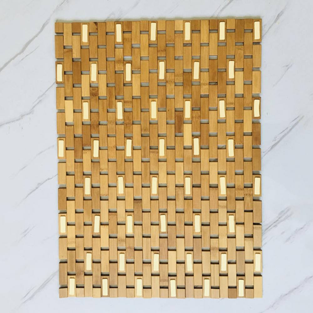 Foldable Bamboo Bath Mat – Anti-Slip Natural Wooden Spa Rug for Bathrooms, Showers, and Home Wellness Spaces