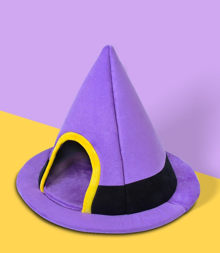 Halloween Cat Bed – Soft Semi-Enclosed Pet House for Cats and Small Dogs, Cozy Winter Nest for Indoor and Outdoor Comfort