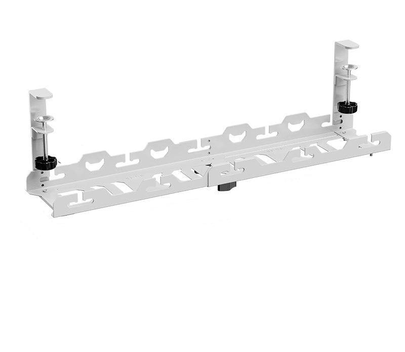 Telescopic Under-Table Storage Rack – Durable Metal Cable Management Tray with Punch-Free Installation for Office, Home Desks, or Wire Organization