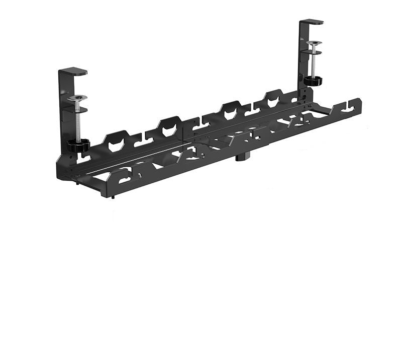 Telescopic Under-Table Storage Rack – Durable Metal Cable Management Tray with Punch-Free Installation for Office, Home Desks, or Wire Organization