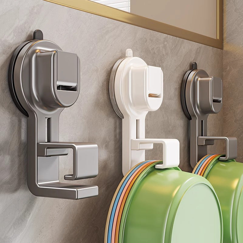 Suction Cup Wall Hook Rack – Multifunctional Washbasin & Towel Holder for Home Organization