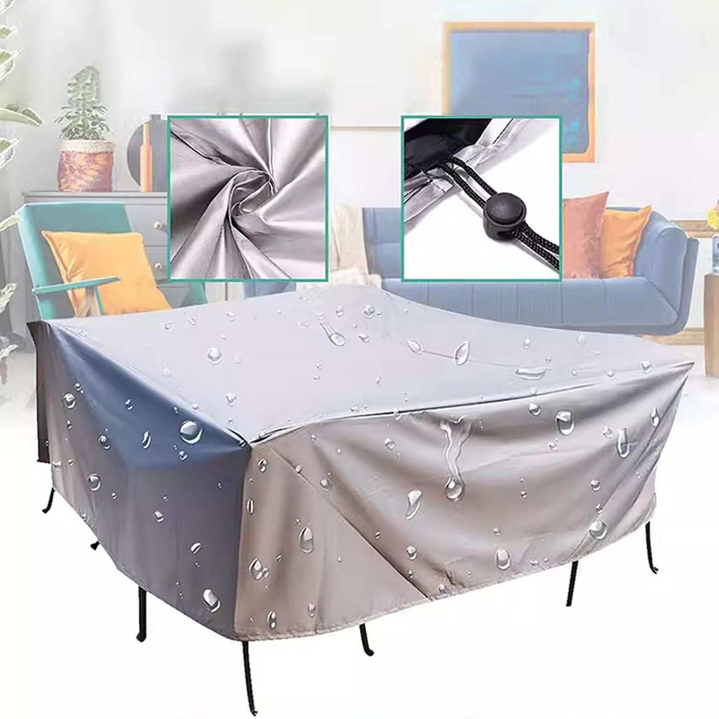 Outdoor Garden Furniture Rain Cover - Heavy Duty Waterproof Dust Shield for Patio Chair, Sofa, and Table Protection