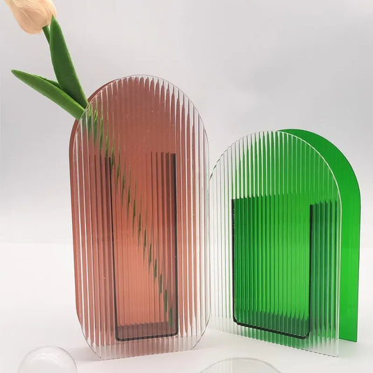 Colorful Acrylic Flower Vase – Modern Minimalist Floral Container for Elegant Home and Office Decoration
