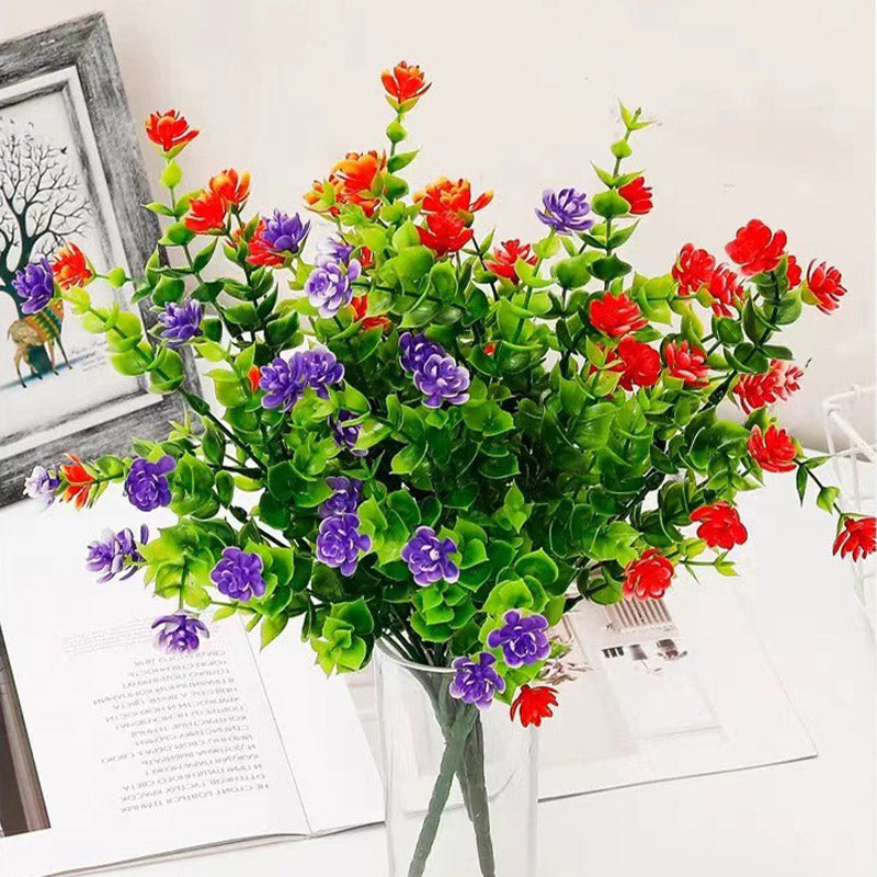 Artificial Flower Bundle – UV Resistant Faux Shrubs for Outdoor Garden & Wedding Decoration