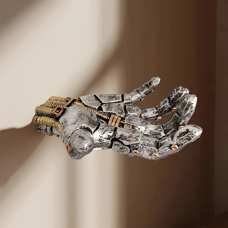 Creative Game Controller Wall Rack – Cyberpunk Robotic Arm Resin Shelf for Basketball, Football & Decor Storage