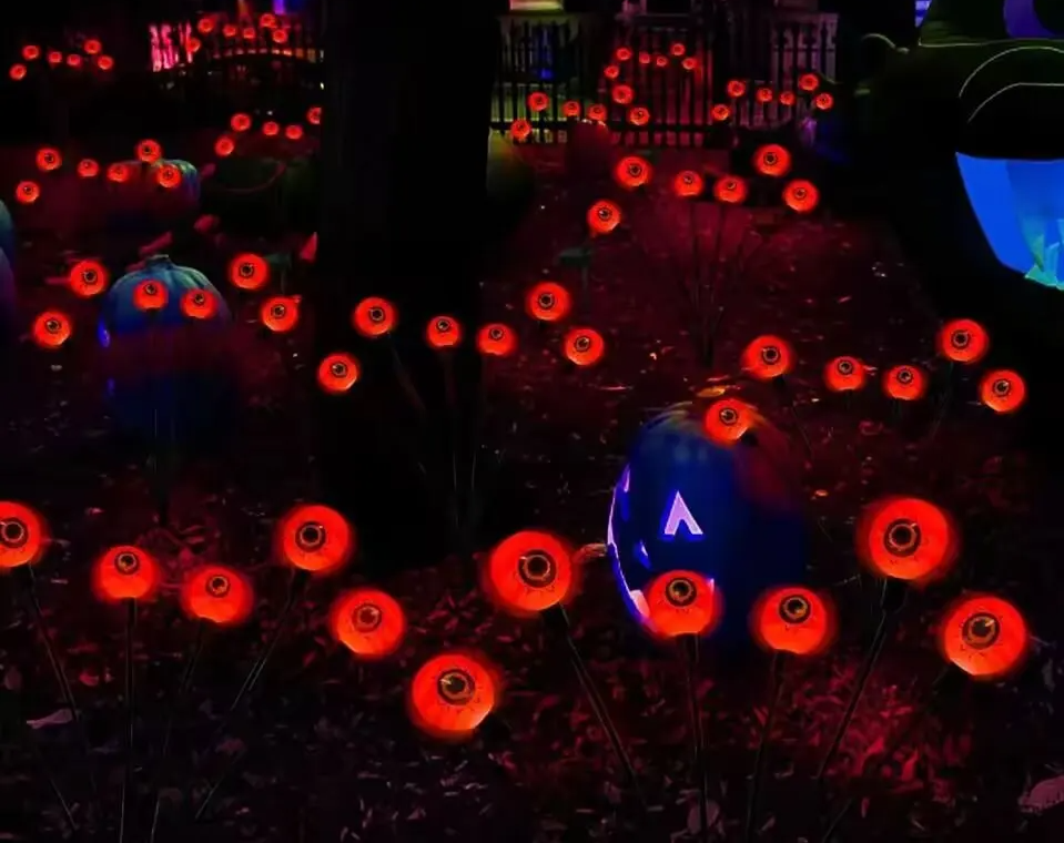 Halloween Eyeball Solar Lights – Pack Firefly Stake Lights with 6 Heads for Garden, Lawn, Patio, Festival Decoration