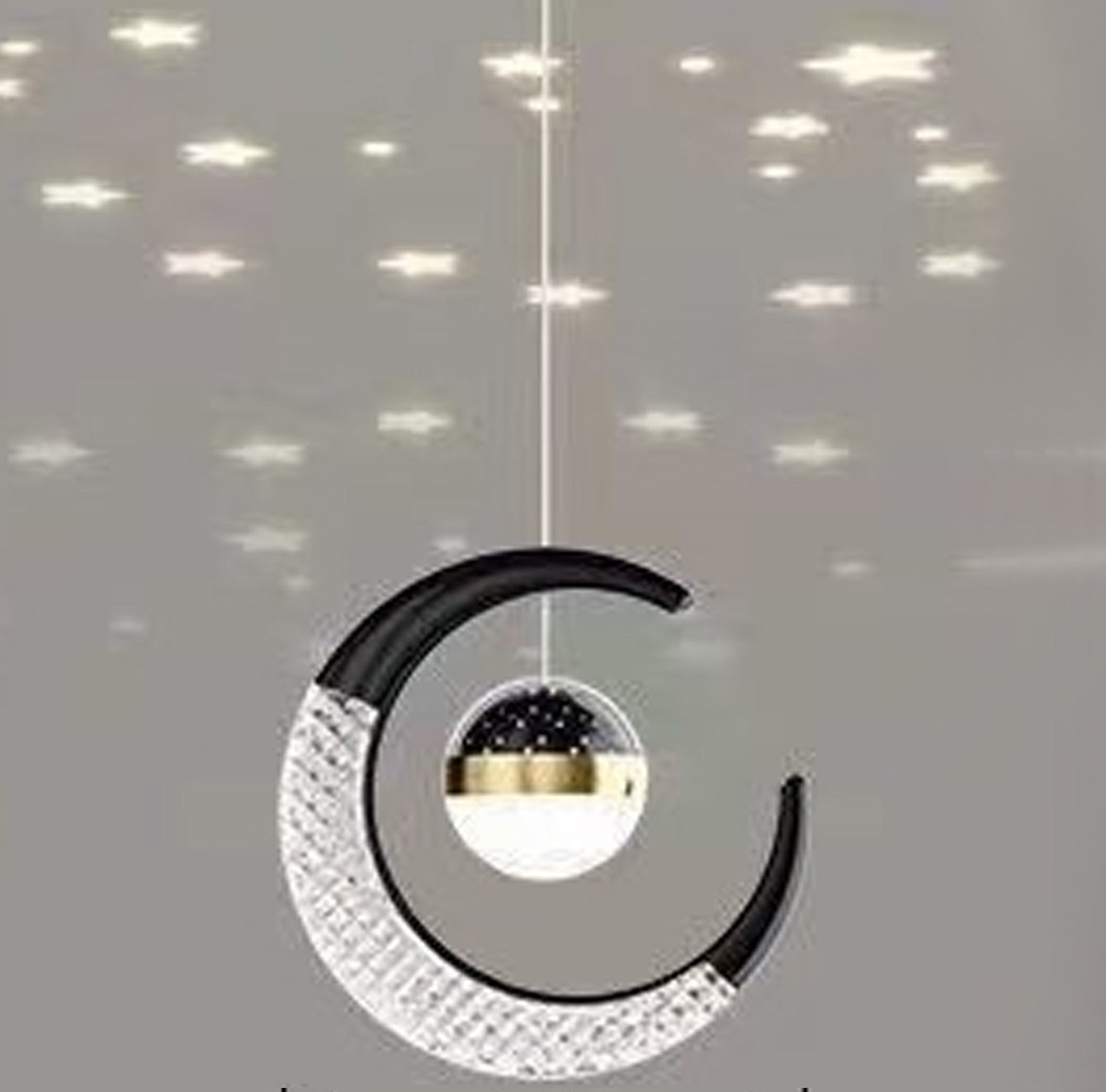 Modern Gold Moon Pendant Chandelier – Adjustable Acrylic Lampshade for Dining Room or Bedroom, High-Translucent Bedside Hanging Lamp with Elegant Luxury Design