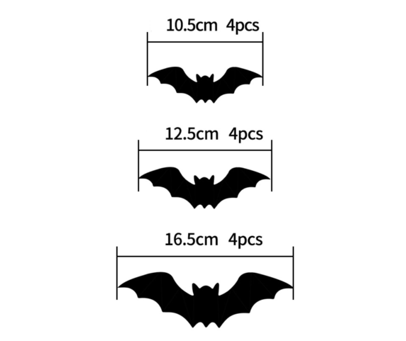 Halloween Bat and Spider Wall Décor – Glow-in-the-Dark 3D Stickers with LED Lights for Indoor and Outdoor Party Scares