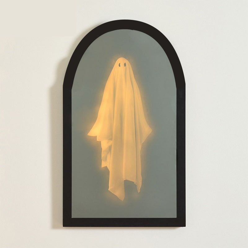 Halloween Ghost Mirror Decoration – Scary Hologram Wall Mirror with Spooky Projection for Haunted Room Atmosphere and Terrifying Party Displays