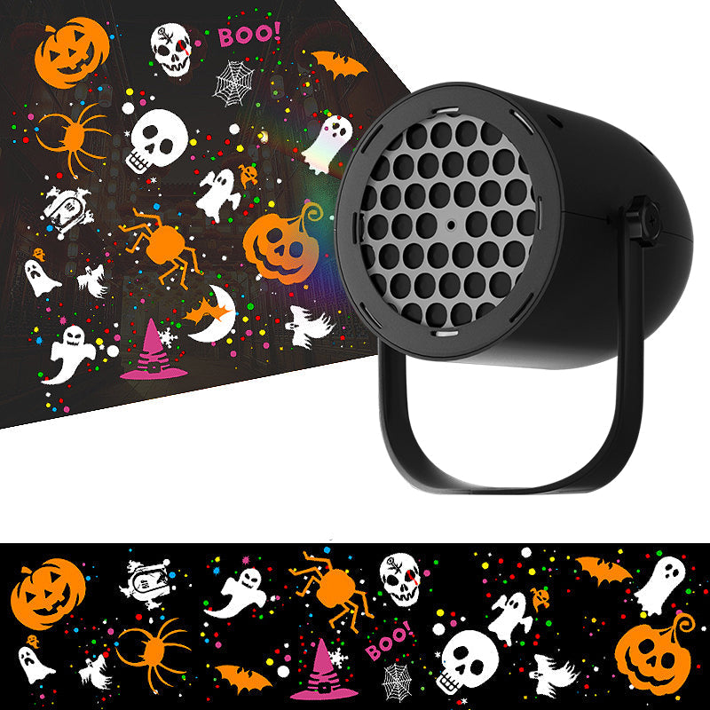 Halloween Pumpkin LED Projector – USB Powered Rotating Night Light with Snowflake Patterns for Holiday Parties and Room Decor