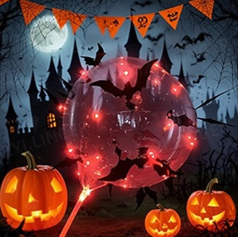 Halloween Balloon Set – Bat Stickers with Clear Bobo Balloons, Day of the Dead and Party Decorations