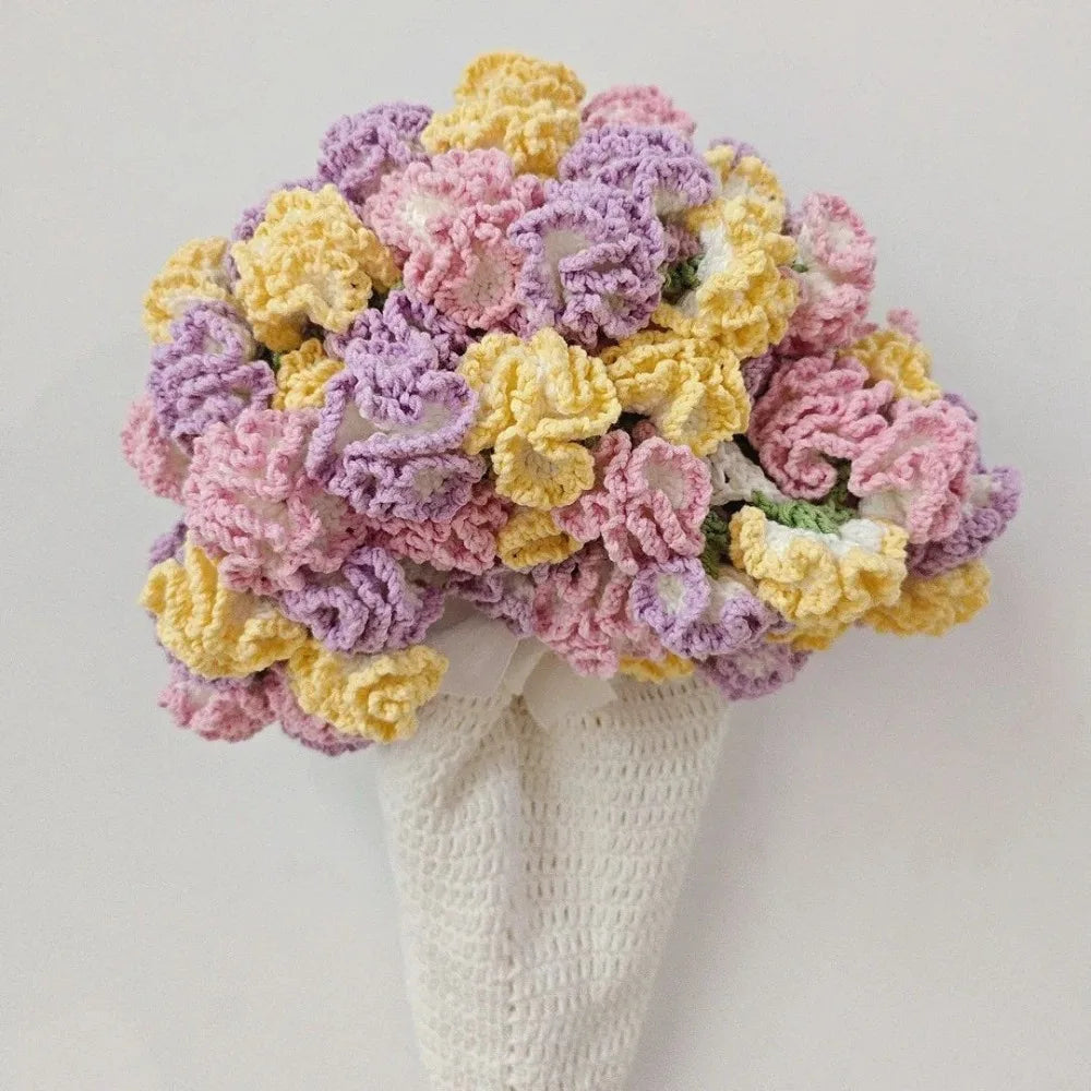 Romantic Crochet Rose Blanket Bouquet – Unique 60cm Handmade Floral Gift for Girlfriend, Anniversary, or Valentine’s Day Surprise