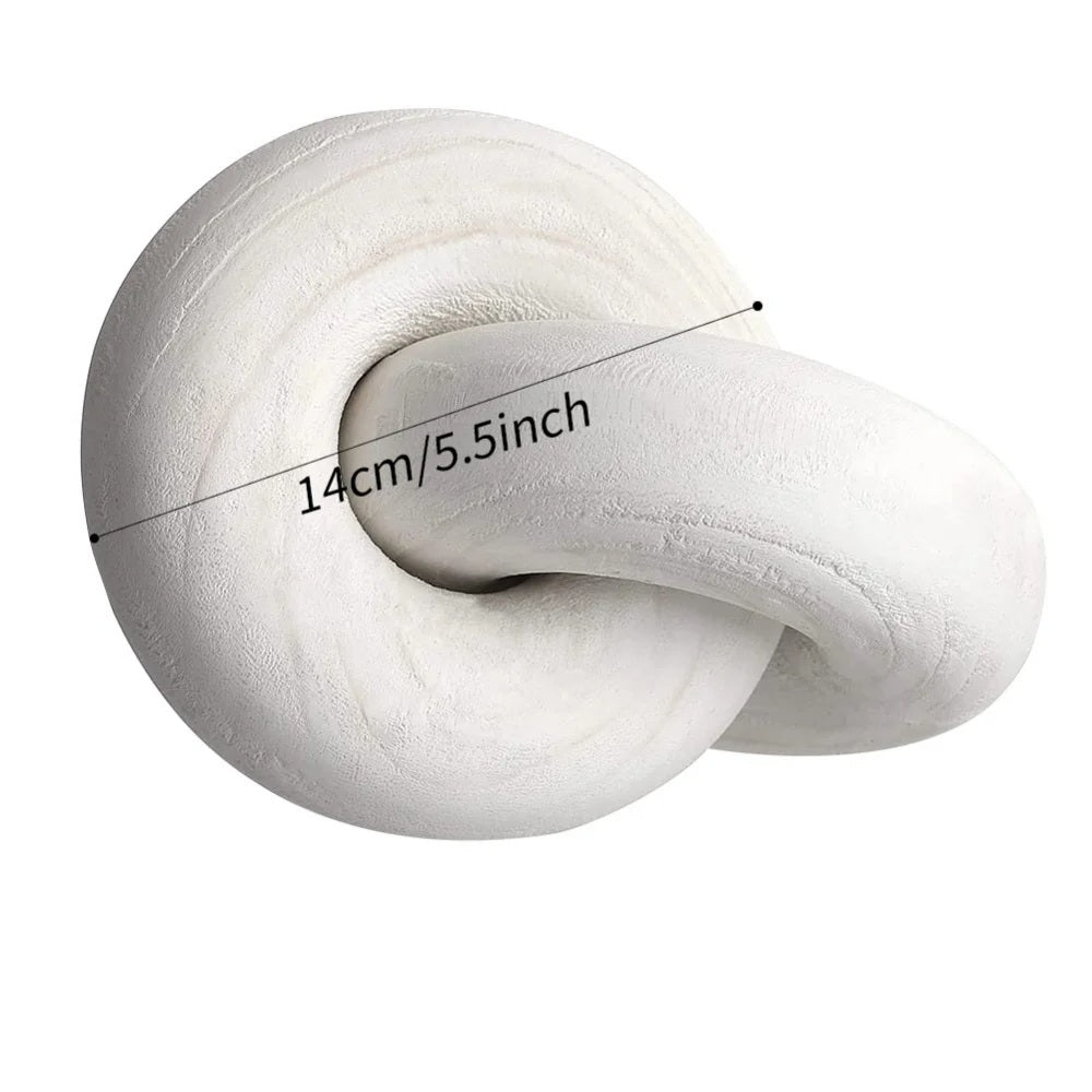 Wood Chain Farmhouse Décor – Natural Boho Knot Sculpture for Coffee Tables, Desks & Mantels – Stylish Rustic Home Ornament Accent