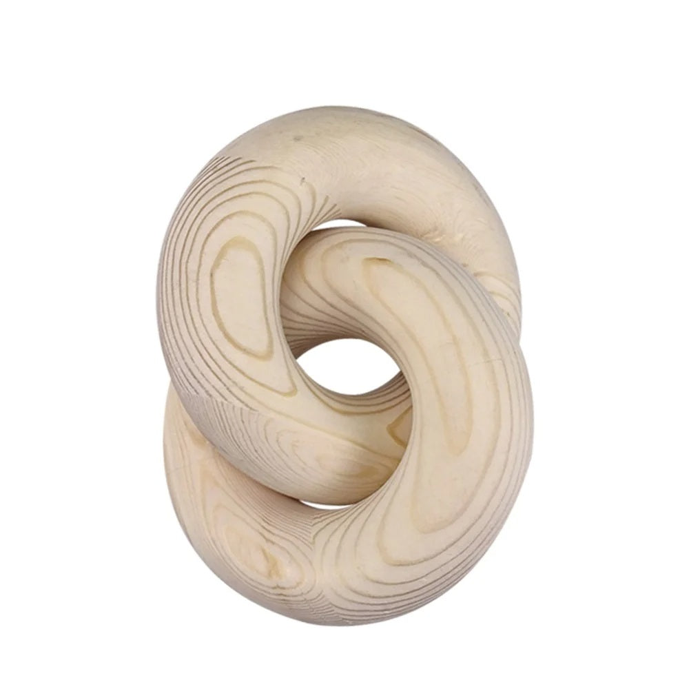 Wood Chain Farmhouse Décor – Natural Boho Knot Sculpture for Coffee Tables, Desks & Mantels – Stylish Rustic Home Ornament Accent